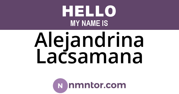 Alejandrina Lacsamana
