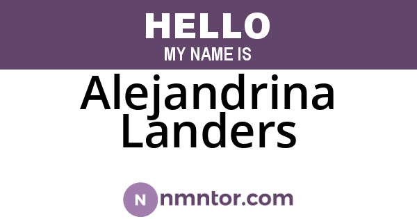 Alejandrina Landers