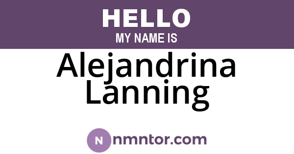 Alejandrina Lanning
