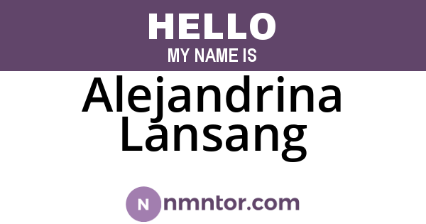 Alejandrina Lansang