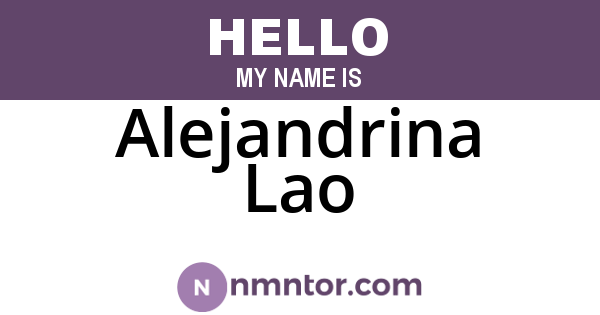 Alejandrina Lao