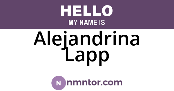 Alejandrina Lapp