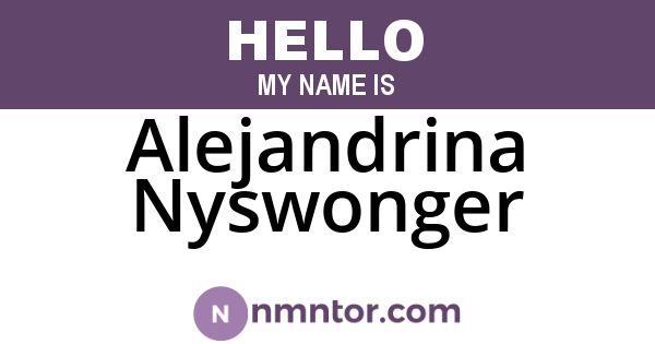 Alejandrina Nyswonger