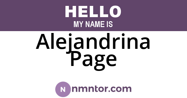 Alejandrina Page