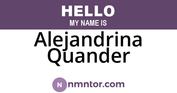 Alejandrina Quander