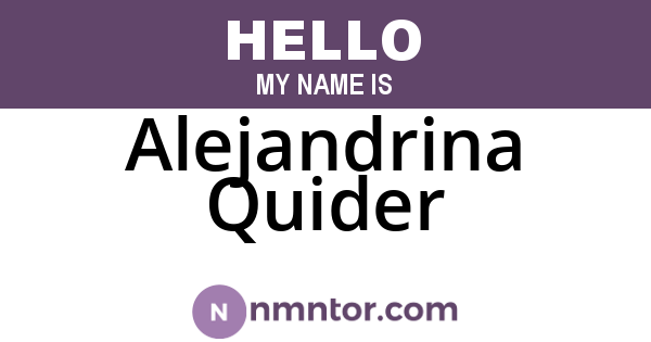 Alejandrina Quider