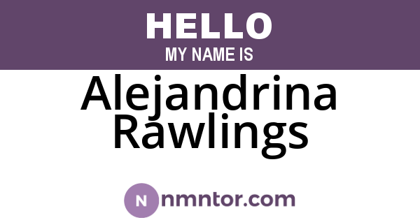 Alejandrina Rawlings