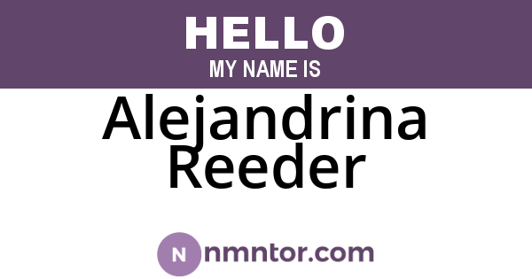 Alejandrina Reeder