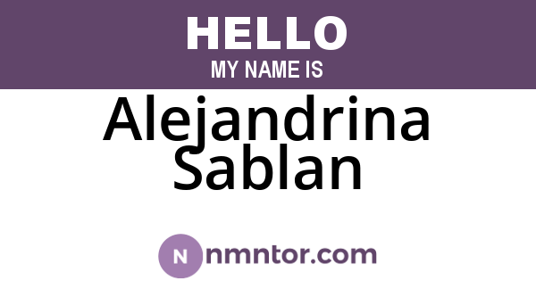 Alejandrina Sablan