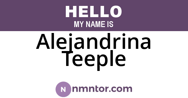 Alejandrina Teeple