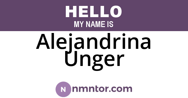 Alejandrina Unger
