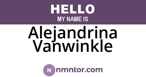 Alejandrina Vanwinkle