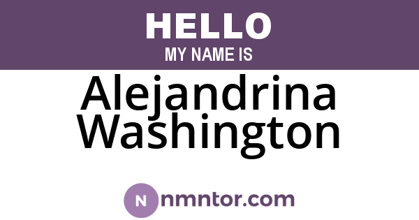 Alejandrina Washington