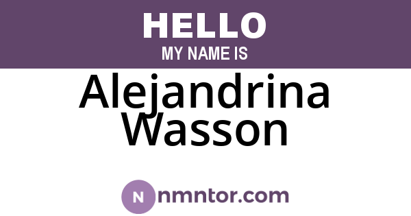 Alejandrina Wasson