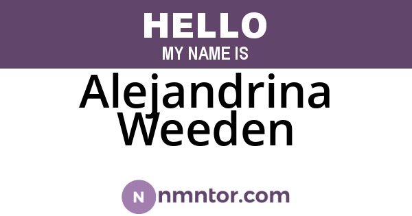 Alejandrina Weeden