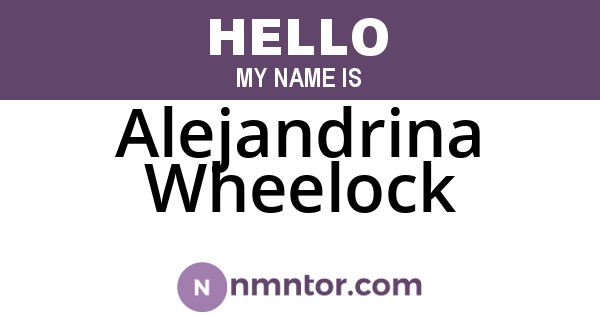 Alejandrina Wheelock
