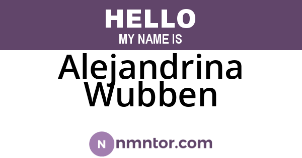 Alejandrina Wubben