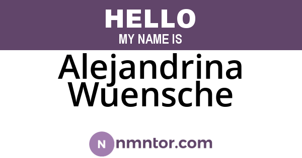 Alejandrina Wuensche