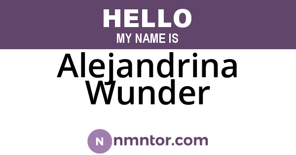 Alejandrina Wunder