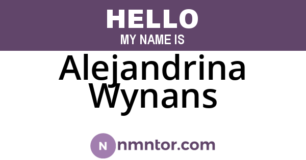 Alejandrina Wynans