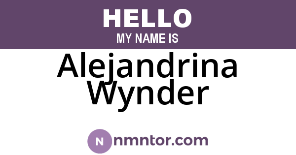 Alejandrina Wynder