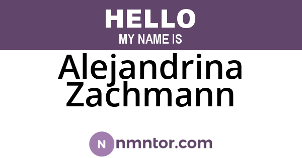 Alejandrina Zachmann
