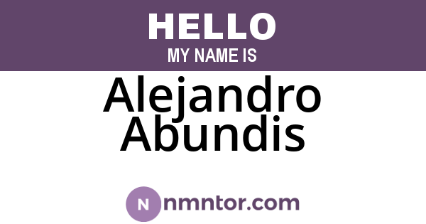 Alejandro Abundis