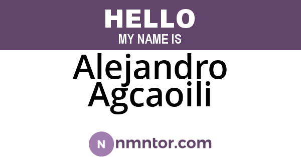 Alejandro Agcaoili