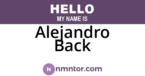 Alejandro Back