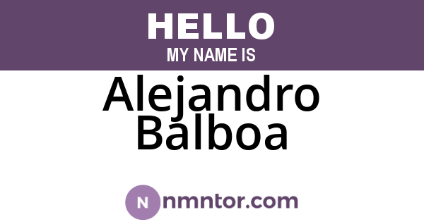 Alejandro Balboa