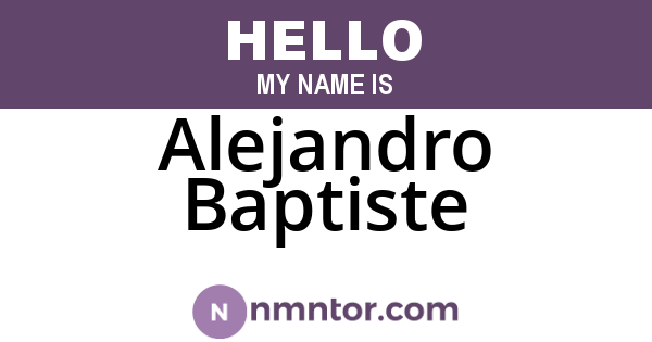 Alejandro Baptiste