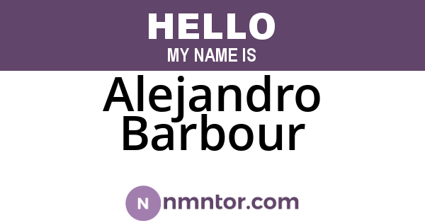 Alejandro Barbour
