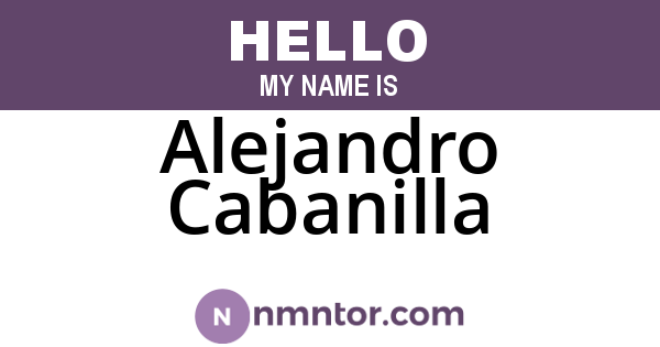 Alejandro Cabanilla