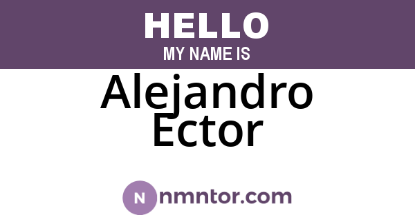 Alejandro Ector