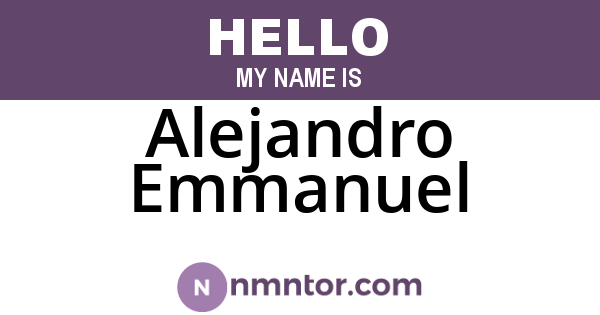 Alejandro Emmanuel