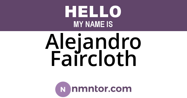 Alejandro Faircloth
