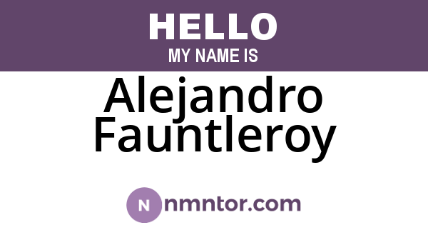 Alejandro Fauntleroy