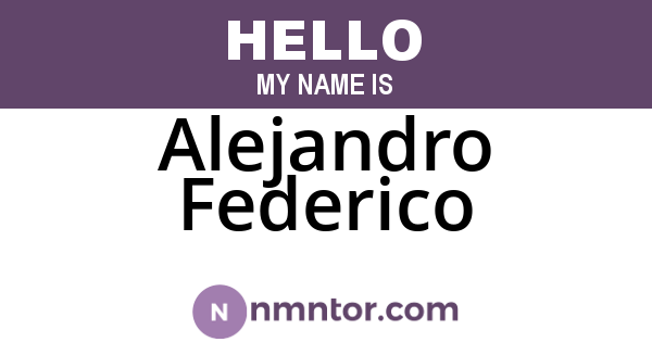 Alejandro Federico