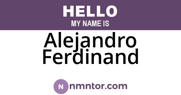 Alejandro Ferdinand