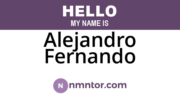 Alejandro Fernando