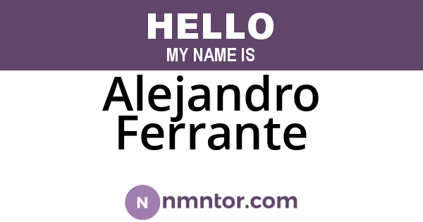 Alejandro Ferrante