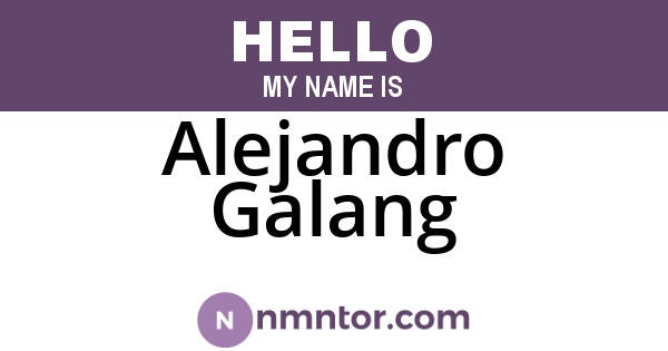 Alejandro Galang