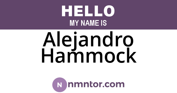 Alejandro Hammock