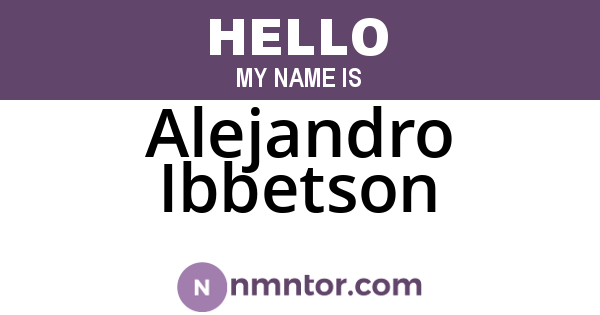 Alejandro Ibbetson