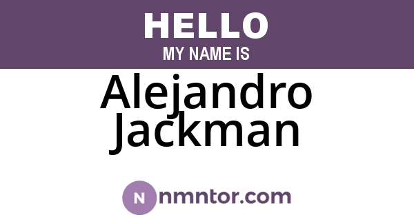 Alejandro Jackman