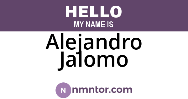 Alejandro Jalomo