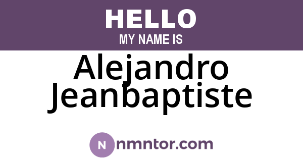 Alejandro Jeanbaptiste