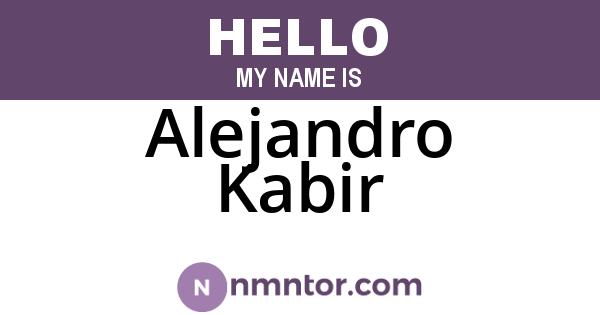 Alejandro Kabir