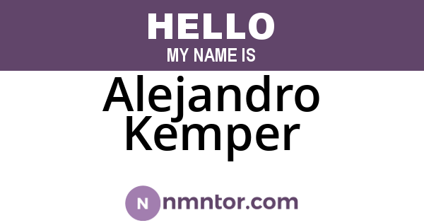 Alejandro Kemper