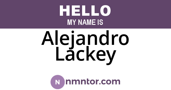Alejandro Lackey